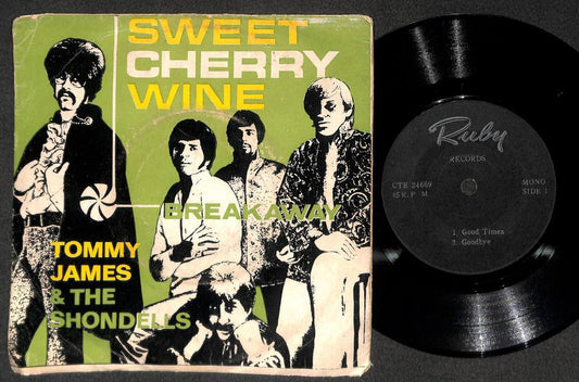 Tommy James & The Shondells Sweet Cherry Wine Rare Singapore 7" 45rpm EP EEP1604