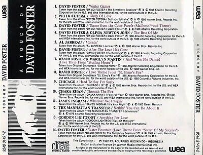 A Touch Of David Foster Compilation Warner Music 1992 Rare Indonesia CD FCS755