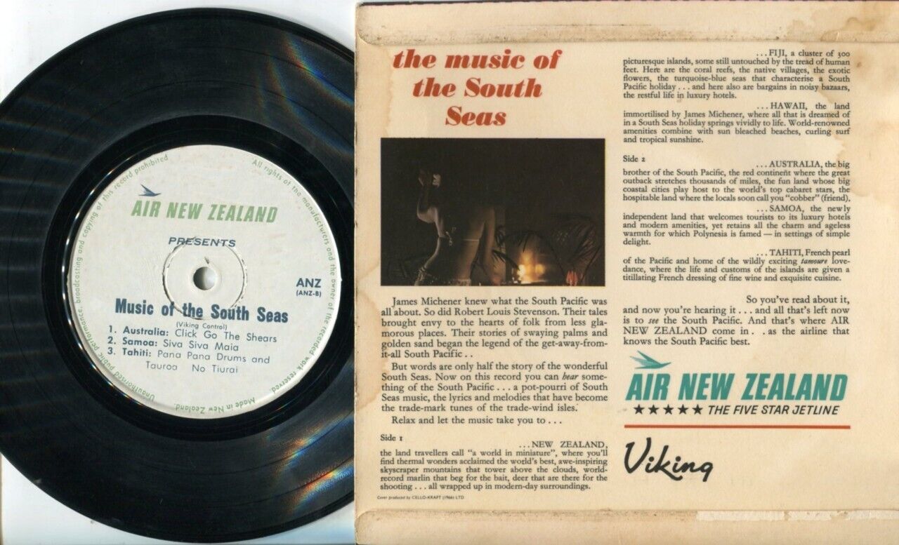 Mega Rare Air New Zealand Promo Copy Music Of The South Seas NZ 7" EP EEP863