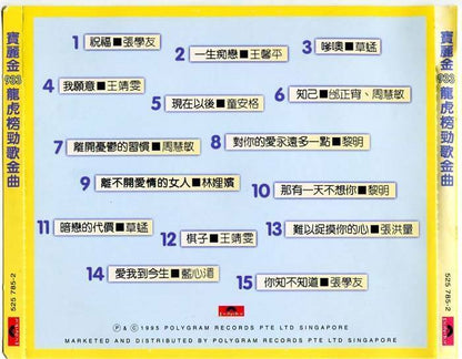 Jacky Cheung 张学友 王菲 1995 Various Artists Chinese Polygram Singapore Only CD D033