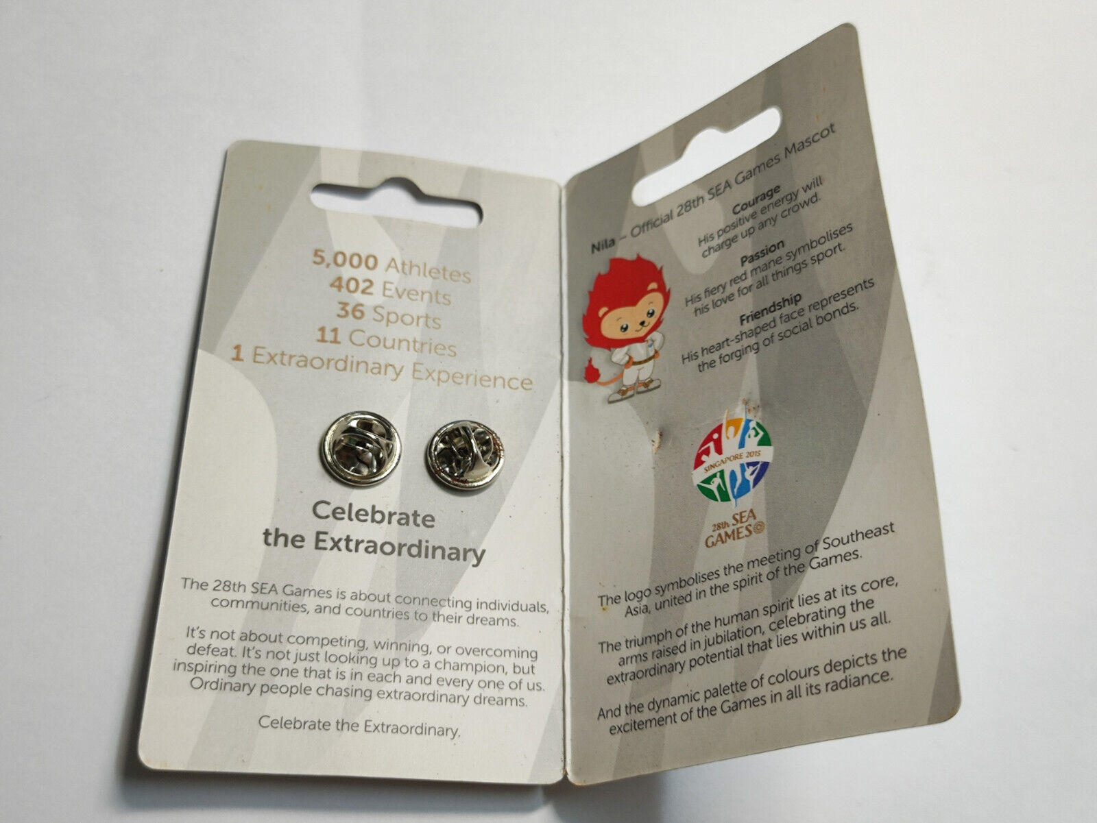 AMM68 PIN BADGE SINGAPORE 28TH SEA GAMES 2015 ROWING (JF139)