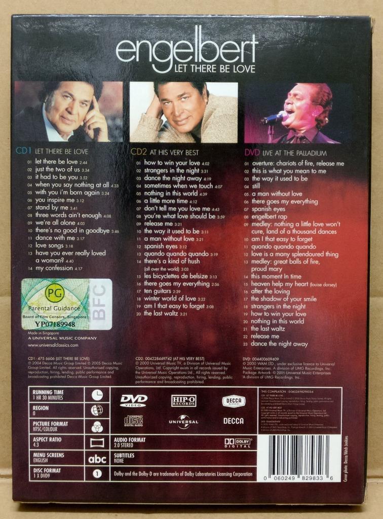 Engelbert Exclusive 2005 Asian Tour Mega Rare Singapore Only 2x CD + DVD FCBL095