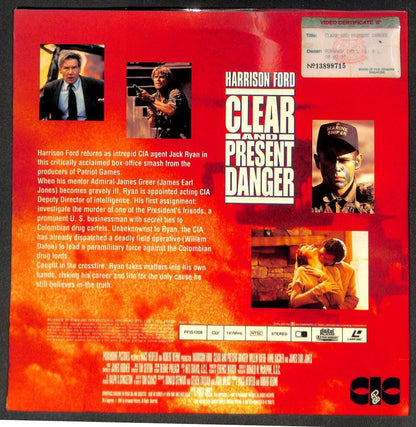 Movie Clear And Present Danger Harrison Ford Japan Singapore 2x Laserdisc LD1711