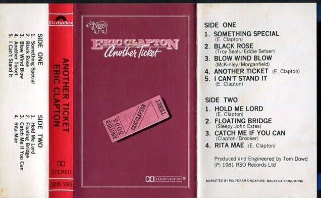 Eric Clapton Another Ticket 1981 Rare Polygram Singapore Cassette CS449