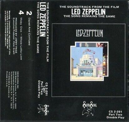 Led Zeppelin The Song Remains The Same OST Pt.2 1976 WEA USA Cassette CS425