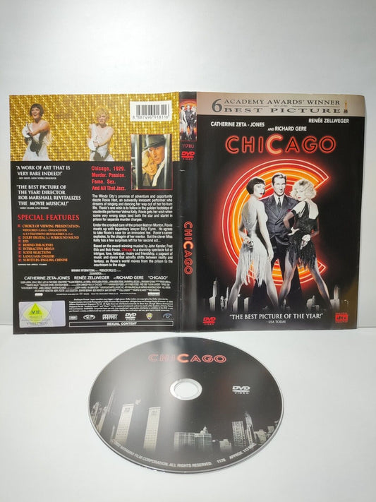 Movie Chicago Renée Zellweger DVD Disc & Cover Region 3 (NO Case) (DC026)