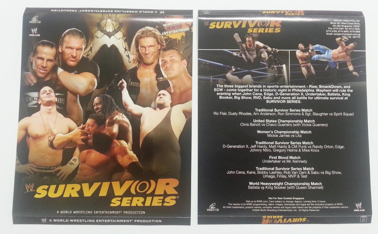 WWE Wrestling Survivor Series 2006 Singapore Only 3+1 Bonus VCD Video CD FCS5871