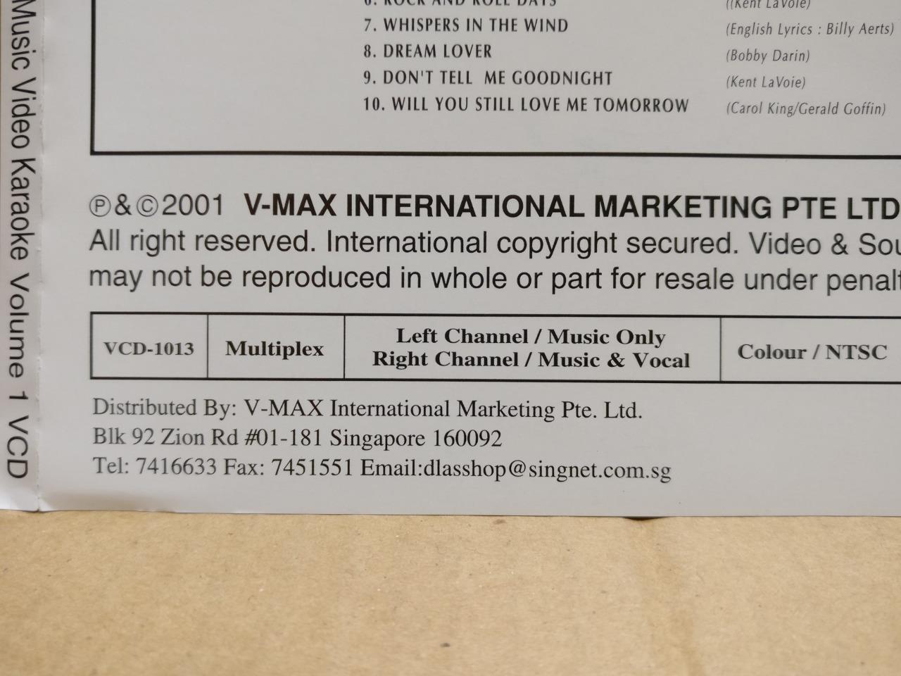 LOBO Vol.1 & 2 MV Karaoke 2001 Rare Singapore English Video 2x VCD FCS10033