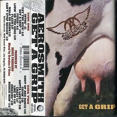 Aerosmith Get A Grip 1993 BMG Cow's Udder On Cover Rare Singapore Cassette CS435