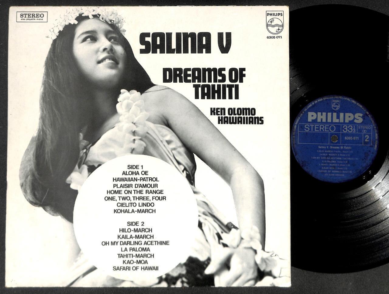 Rare  Malay Salina V Dreams Of Tahiti Ken Olomo Hawaiians Philips 12" LP MLP547