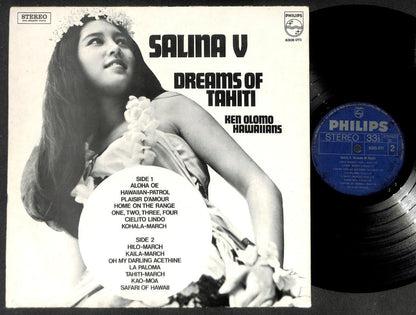 Rare  Malay Salina V Dreams Of Tahiti Ken Olomo Hawaiians Philips 12" LP MLP547