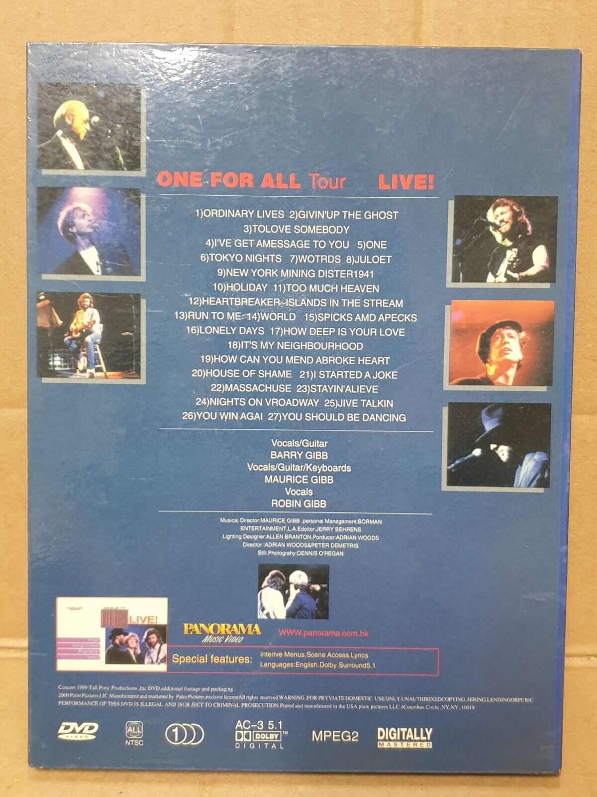 Bee Gees One For All Tour Live! 2000 English DVD (FCB2402)