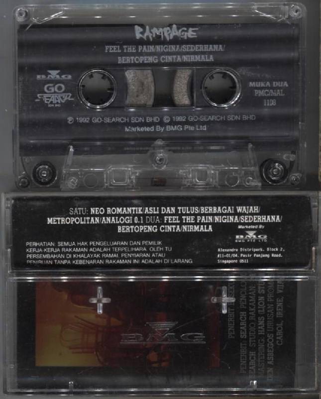 Malay Rock Band Rampage Search 1992 Mega Rare BMG Singpore Cassette CS915