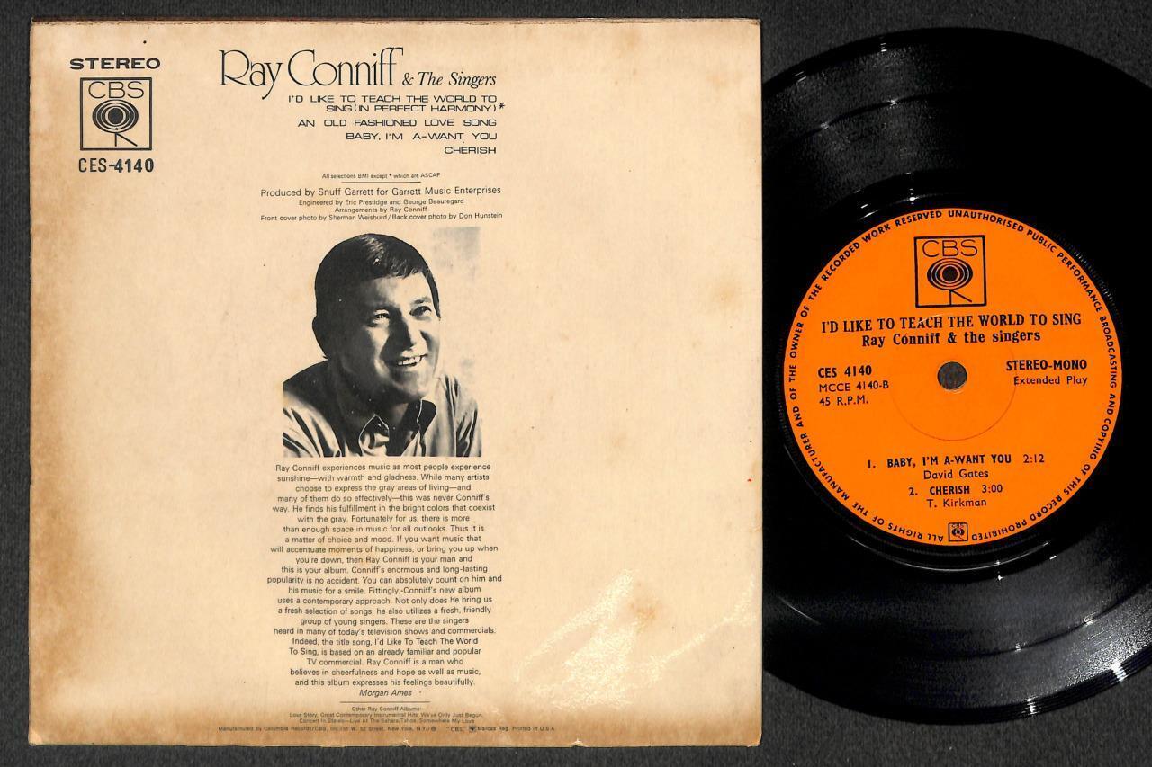 Ray Conniff & The Singers I'd Like To Teach The World To Sing USA 7" EP EEP1666