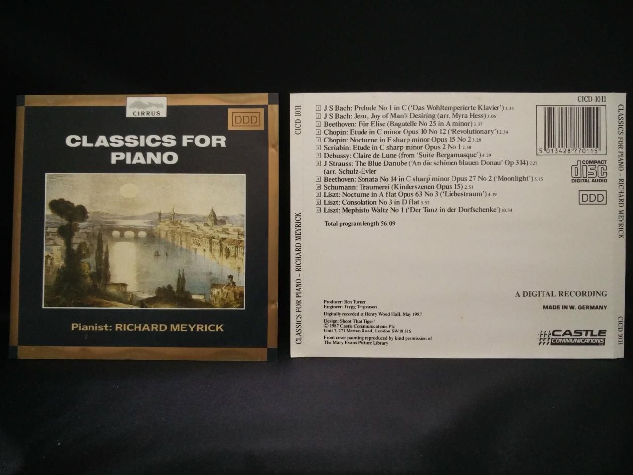 Richard Meyrick Classics For Piano Music 1987 Germany CD FCS8115