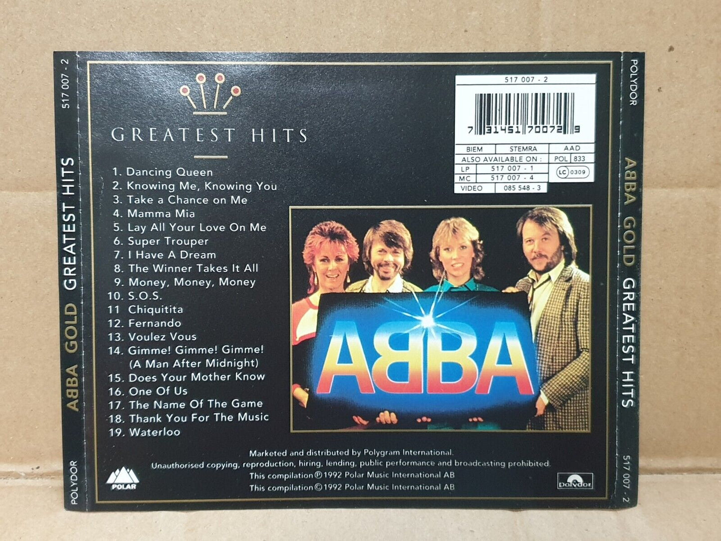 ABBA Greatest Hits Mamma Mia Dancing Queen 1992 English CD (FCS10227)