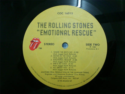 The Rolling Stones Emotional Rescue 1980 with Folded Poster USA 12" LP ELP1813