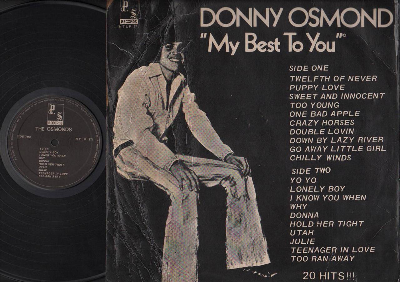 Mega Rare My Best To You Donny Osmonds Cover & PS Label Singapore 12" LP ELP1904