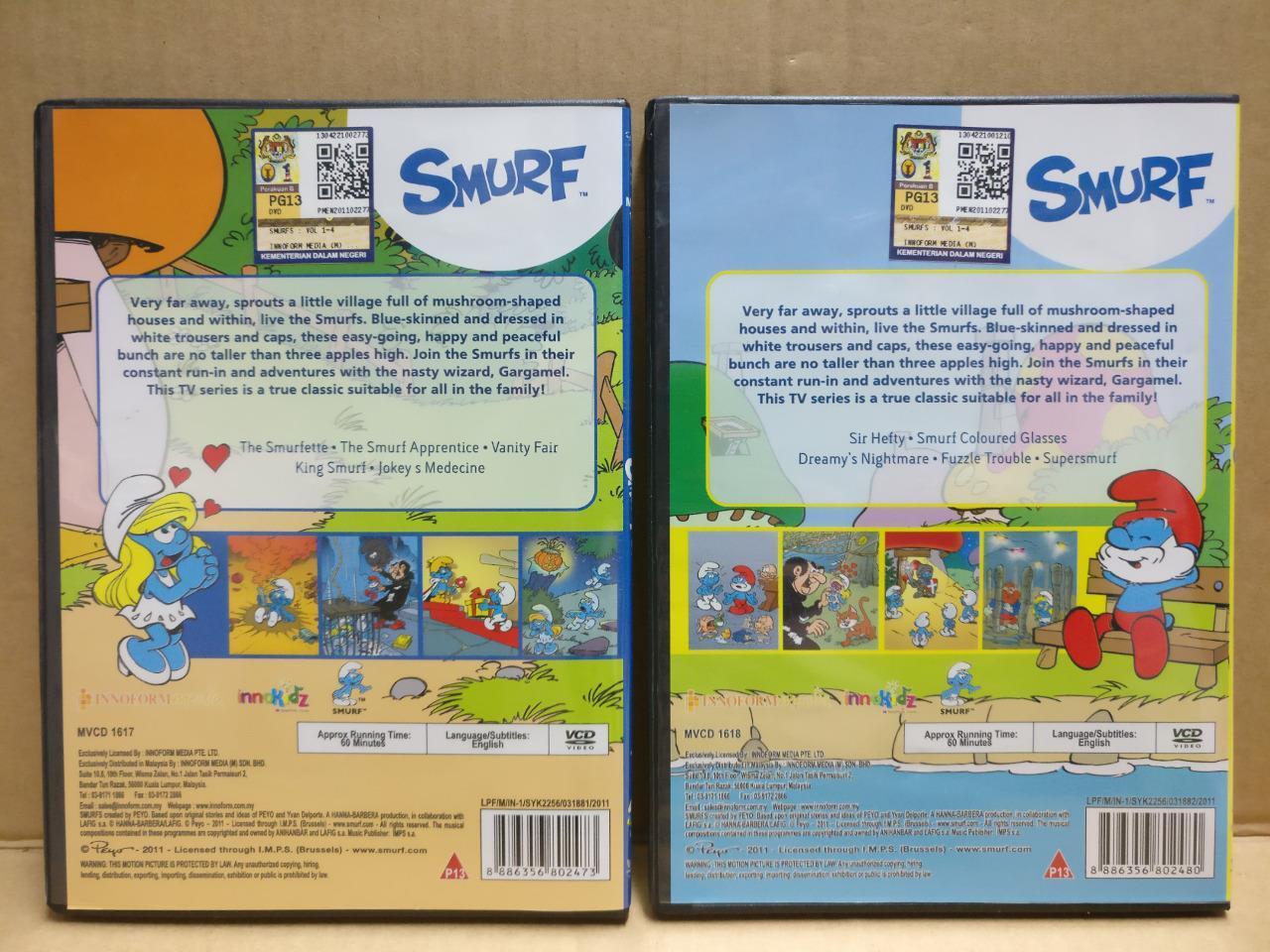 The SMURFS Cartoon Animation 1 & 2 Rare Malaysia Edition English 2x VCD FCB1793