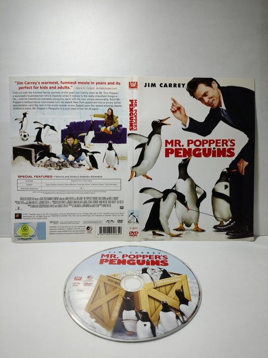 Movie Mr. Popper's Penguins DVD Disc & Cover Region 3 (NO Case) (DC032)