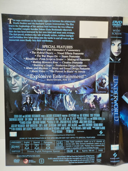 Movie Underworld Evolution DVD Disc & Cover Region 3 (NO Case) (DC014)