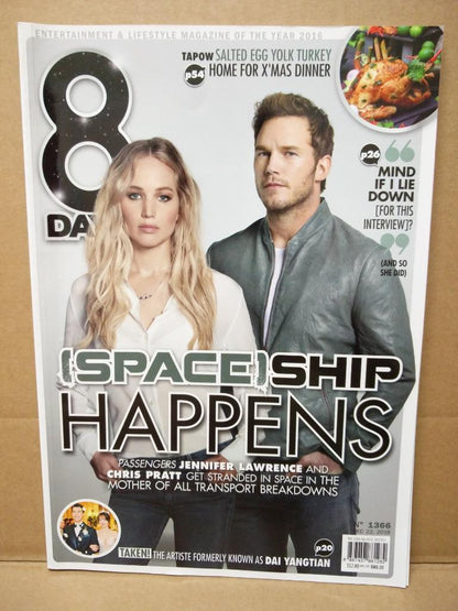 8 Days Singapore Magazine Jennifer Lawrence Chris Pratt Handsome Space (8D1366a