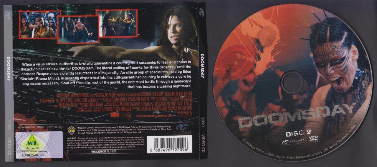 Movie Doomsday Rhona Mitra Bob Hoskins Rare Singapore Video CD 2x VCD FCS6533