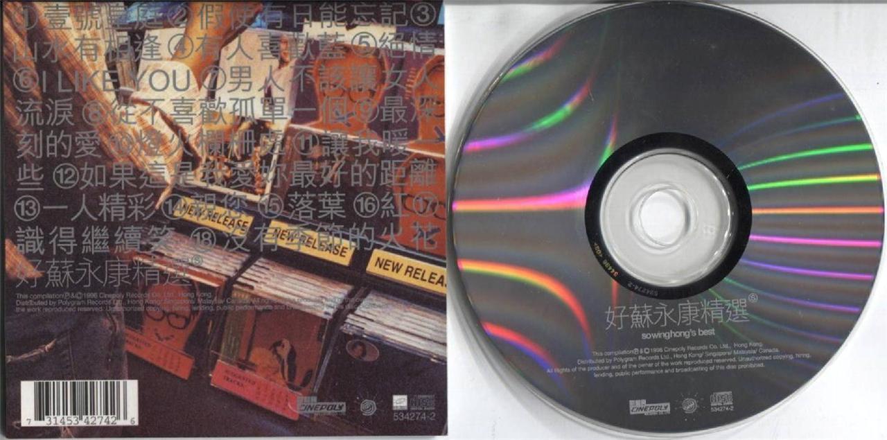 Hong Kong William So 苏永康 1996 好苏永康精选 壹號皇庭 如果这是爱你最好的距离 Polygram Asia CD FCS4233