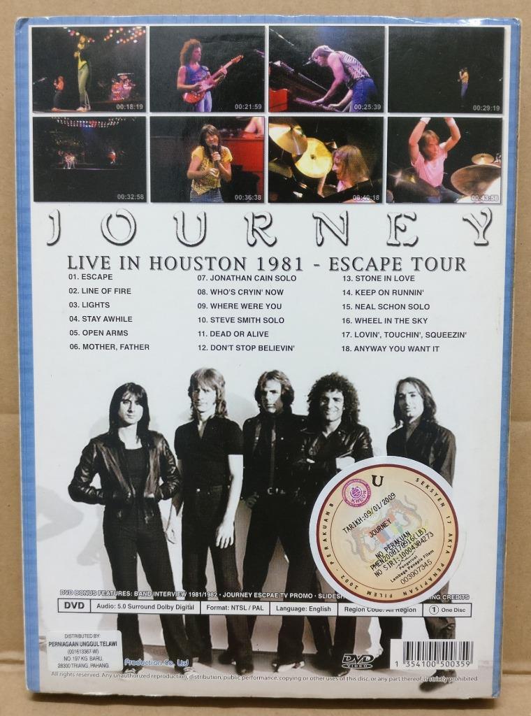 Journey Rock Band 1981 Houston Escape Tour Concert Rare Malaysia DVD FCBL089