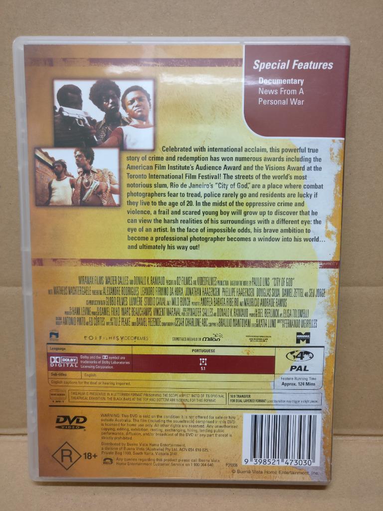 Movie City Of God Alexandre R. Portuguese With Eng Sub Australia DVD FCB1389