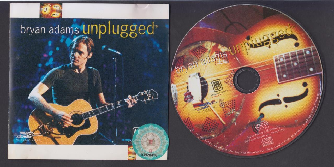 Mega Rare Bryan Adams Unplugged 1998 Singapore VCD FCS6096