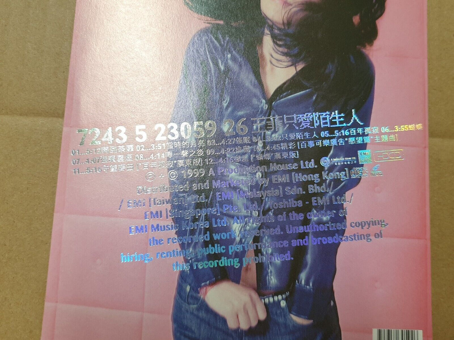 China FayeWong 王菲 只爱陌生人 '99 Calendar Singapore Chinese Promo VCD + CD (FCS10281)