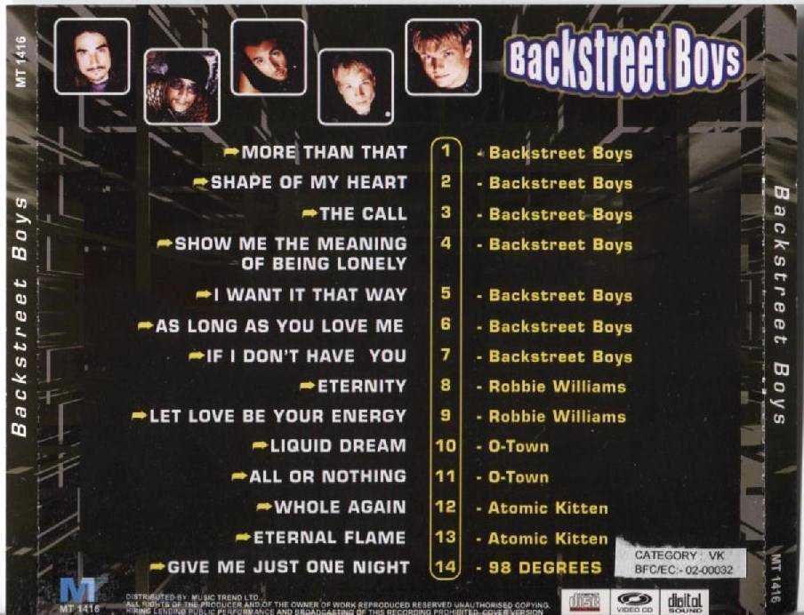 Mega Rare Backstreet Boys On Cover Compilation Singapore VCD Video CD FCS3675