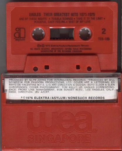 Eagles Greatest Hits 1971-1975 Elektra 1976 Rare USA Red Cassette 卡帶 磁帶 CS894