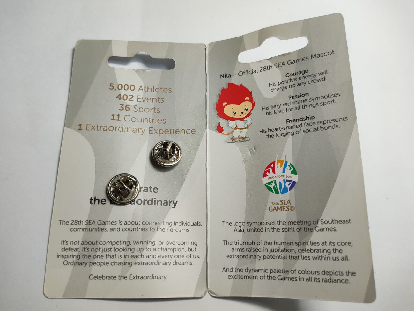 AMM68 PIN BADGE SINGAPORE 28TH SEA GAMES 2015 LAOS (JF140)