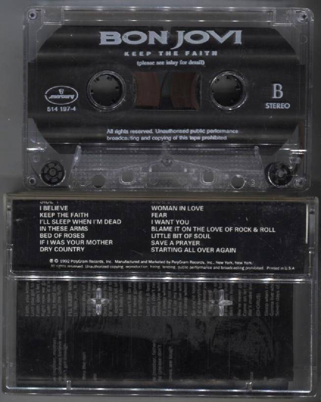 Bon Jovi Keep The Faith 1992 Polygram Mega Rare Singapore Cassette 卡帶 磁帶 CS759