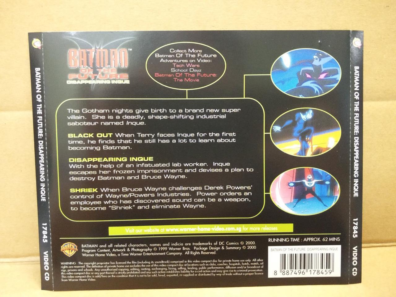 Cartoon Animation Batman Of The Future Disappearing Inque Singapore VCD FCS8321