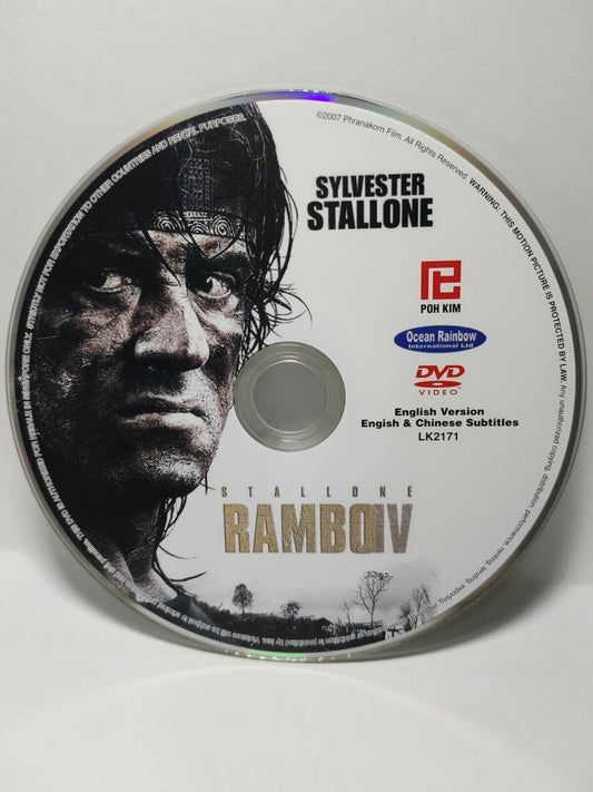 Movie Rambo IV Sylvester Stallone DVD Disc Only NO Case & Art Work Cover (SD037)