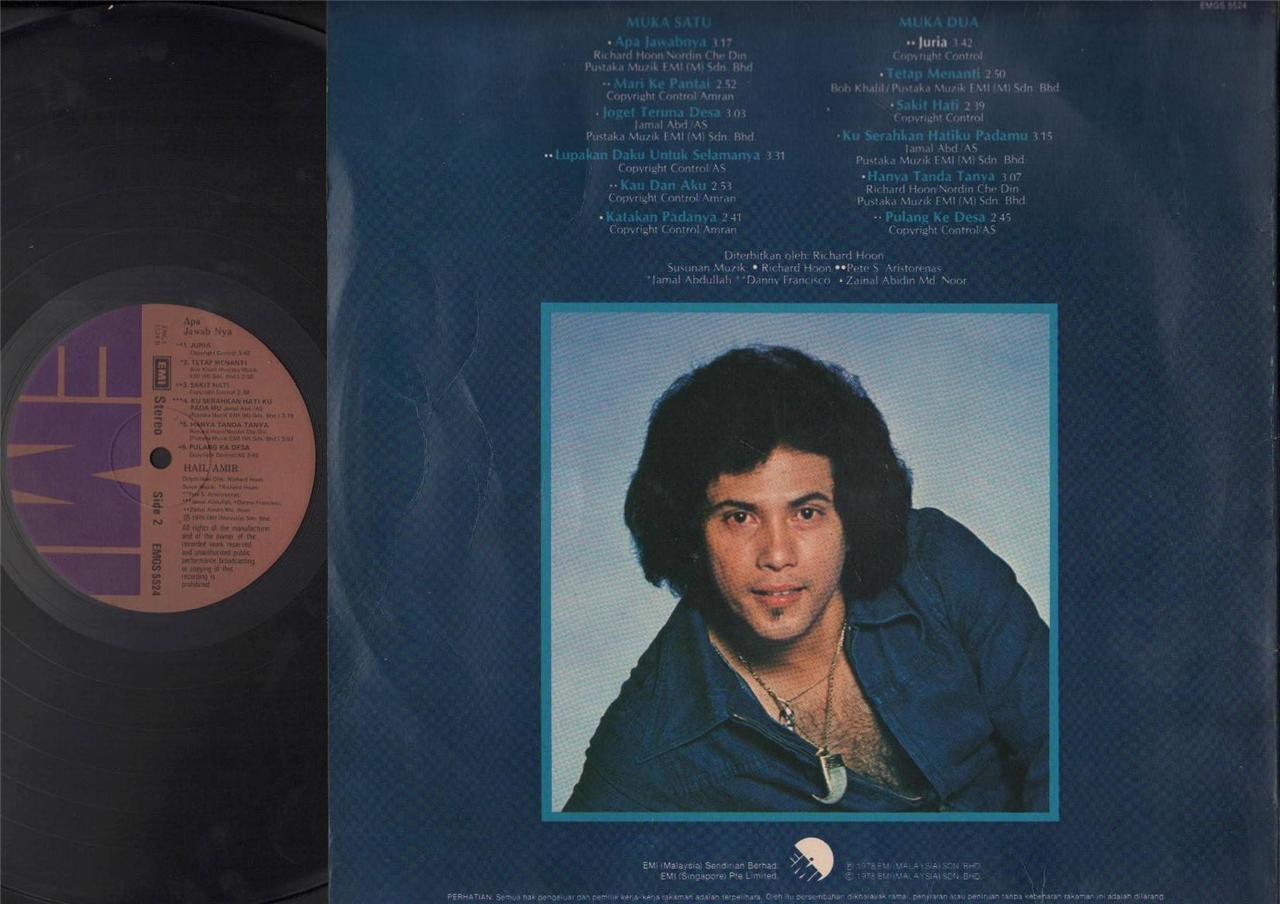 Singapore Malay Singer Hail Amir Apa Jawabnya 1978 EMI Malaysia 12" LP MLP349