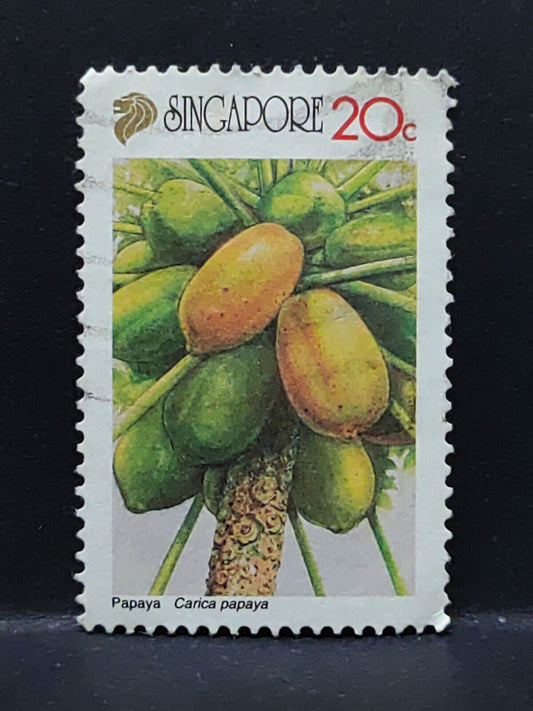 AMM68 Singapore Papaya 20 cents Used Stamp (SA023)