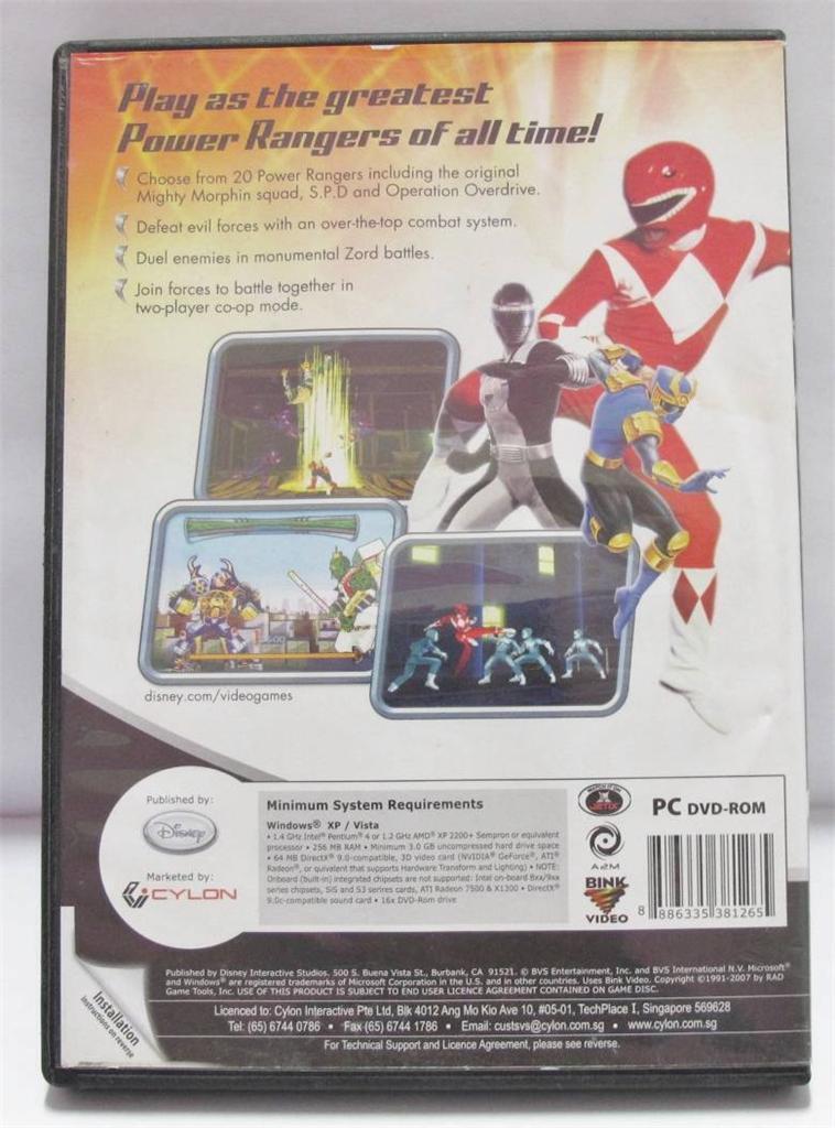 Power Rangers Super Legends 15th Anniversary Rare PC DVD ROM Singapore FCB384