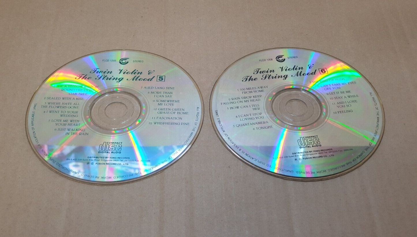 Twin Violin & The String Mood Instrumental Vol. 1 to 6 CD Lot Of 6 (FCS10312) G