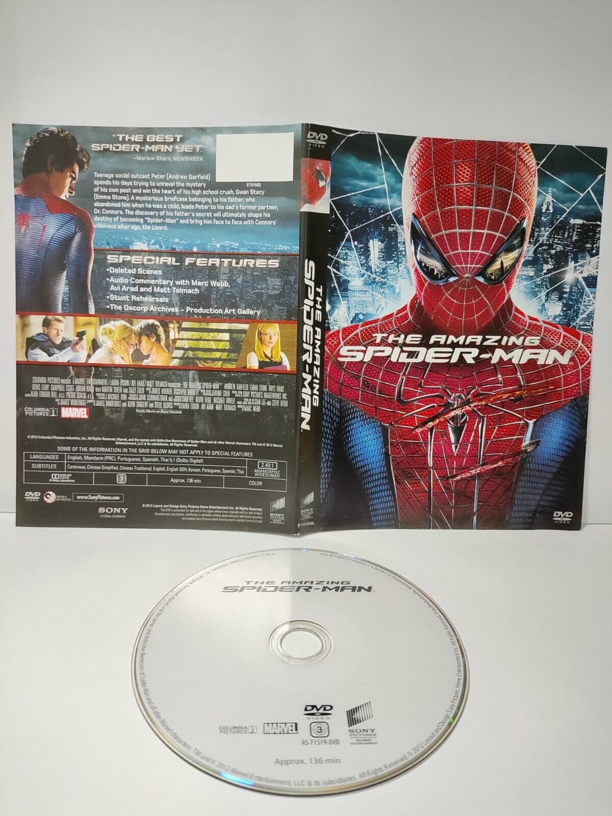 Movie The Amazing Spider-Man DVD Disc & Cover Region 3 (NO Case) (DC001)