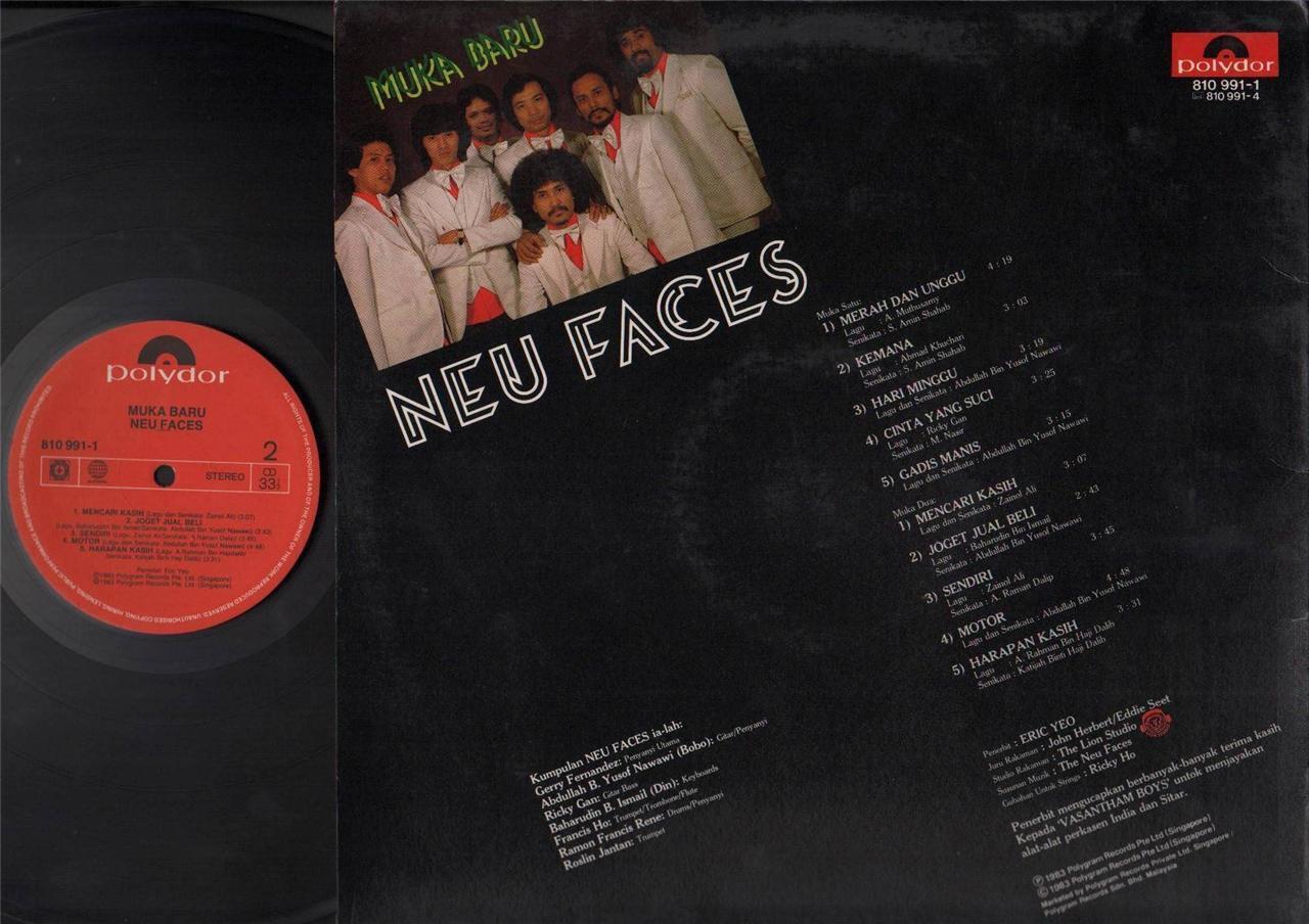 Rare Singapore Malay Band Neu Faces 1983 Traditional Instrument 12" LP MLP327