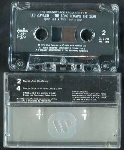 Led Zeppelin The Song Remains The Same OST Pt.2 1976 WEA USA Cassette CS425