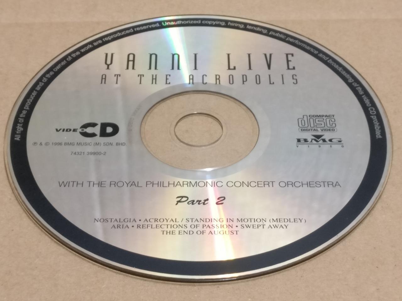 Yanni Live At The Acropolis Part 2 1996 Rare Malaysia Video CD VCD FCS9583