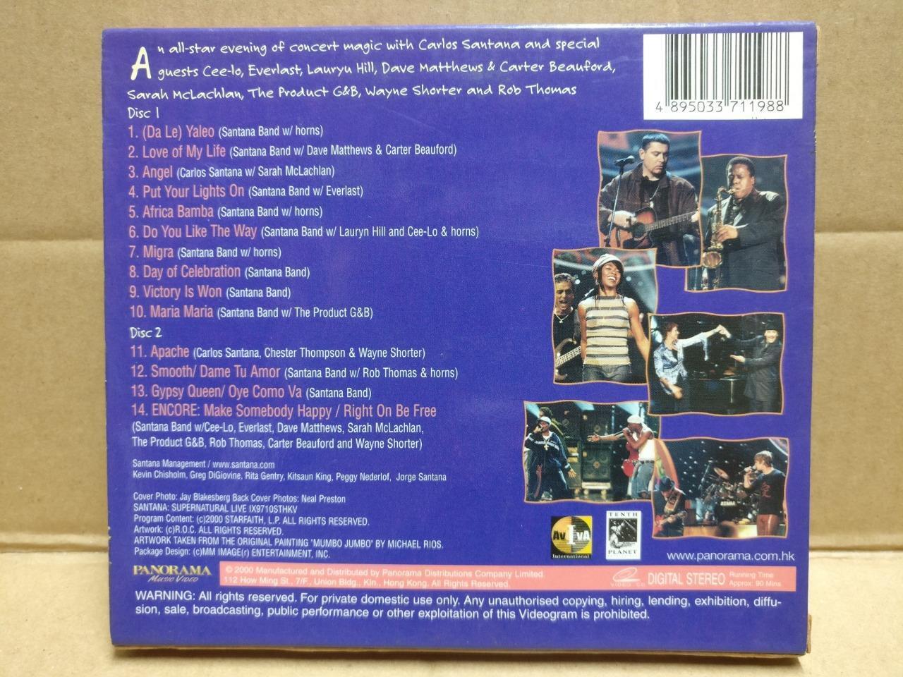 Santana Supernatural Live 2000 Love Of My Life Hong Kong Video CD 2x VCD FCB1973