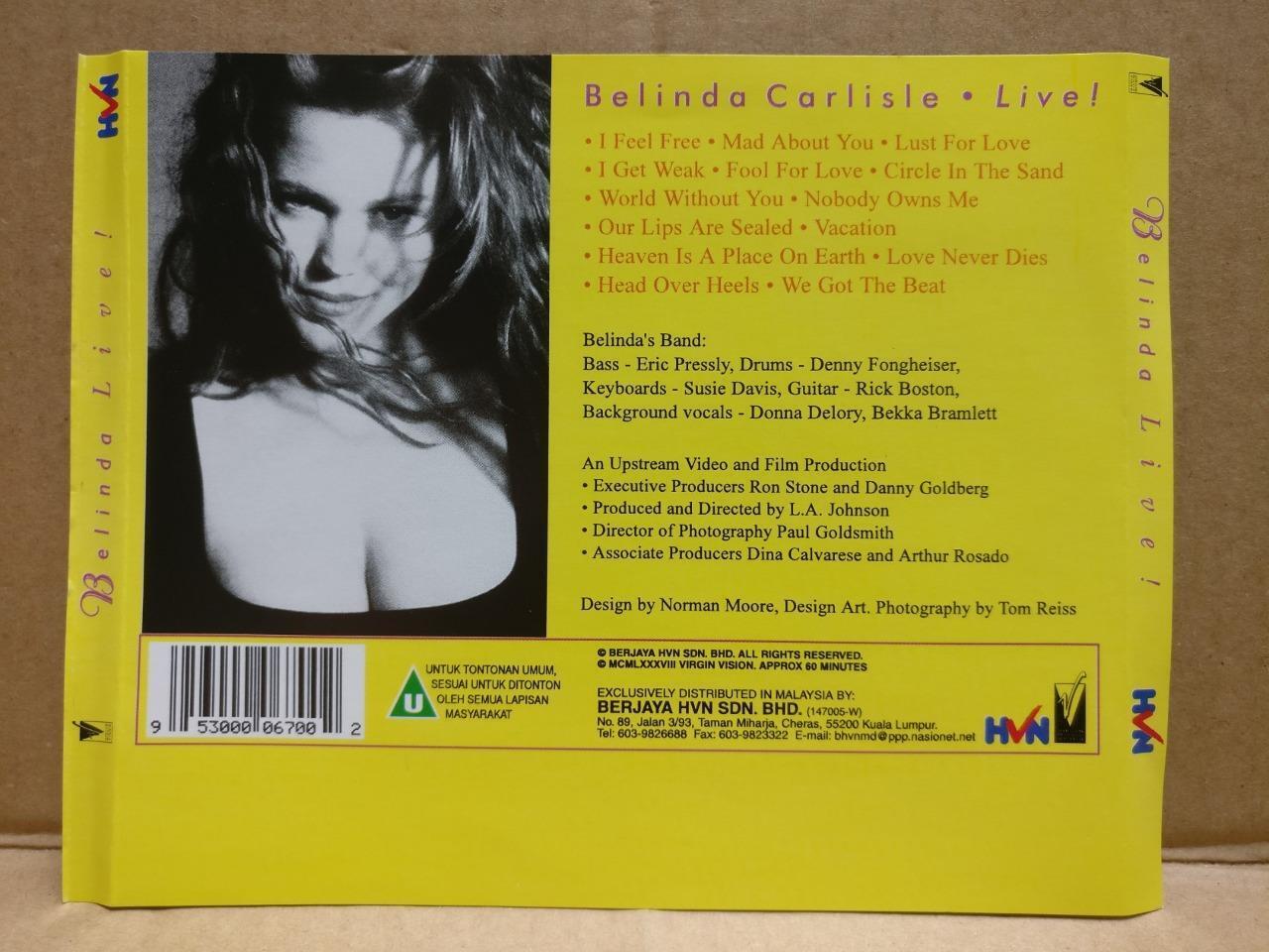 Belinda Carlise Live! Mega Rare Malaysia English Video CD VCD FCS9569