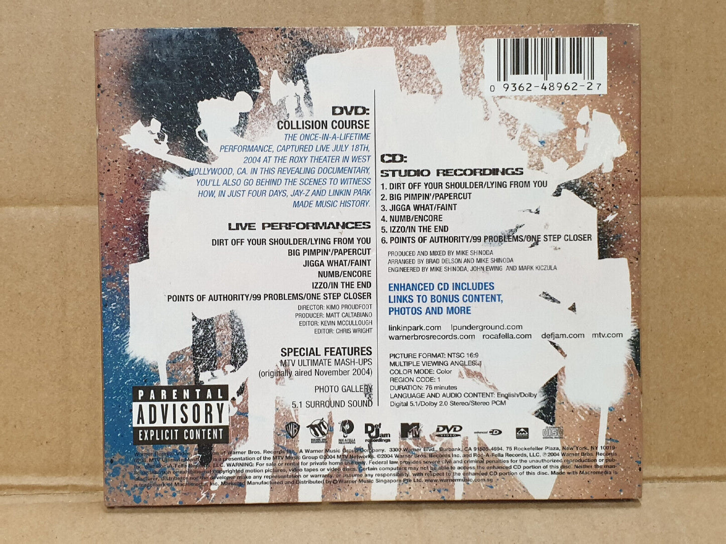Jay-Z Linkin Park Collision Course 2004 English Singapore CD + DVD (FCB2506)