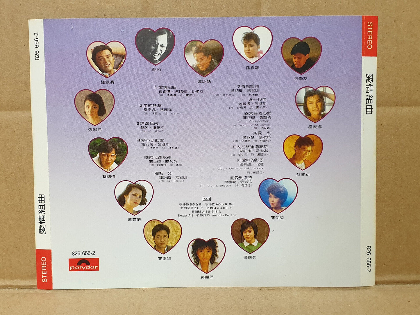 苏芮 张学友 譚詠麟 关菊英 关正杰 黄露仪 雷安娜 张淑玲 Various Artists 1986 Chinese Korea CD (FCS10424)